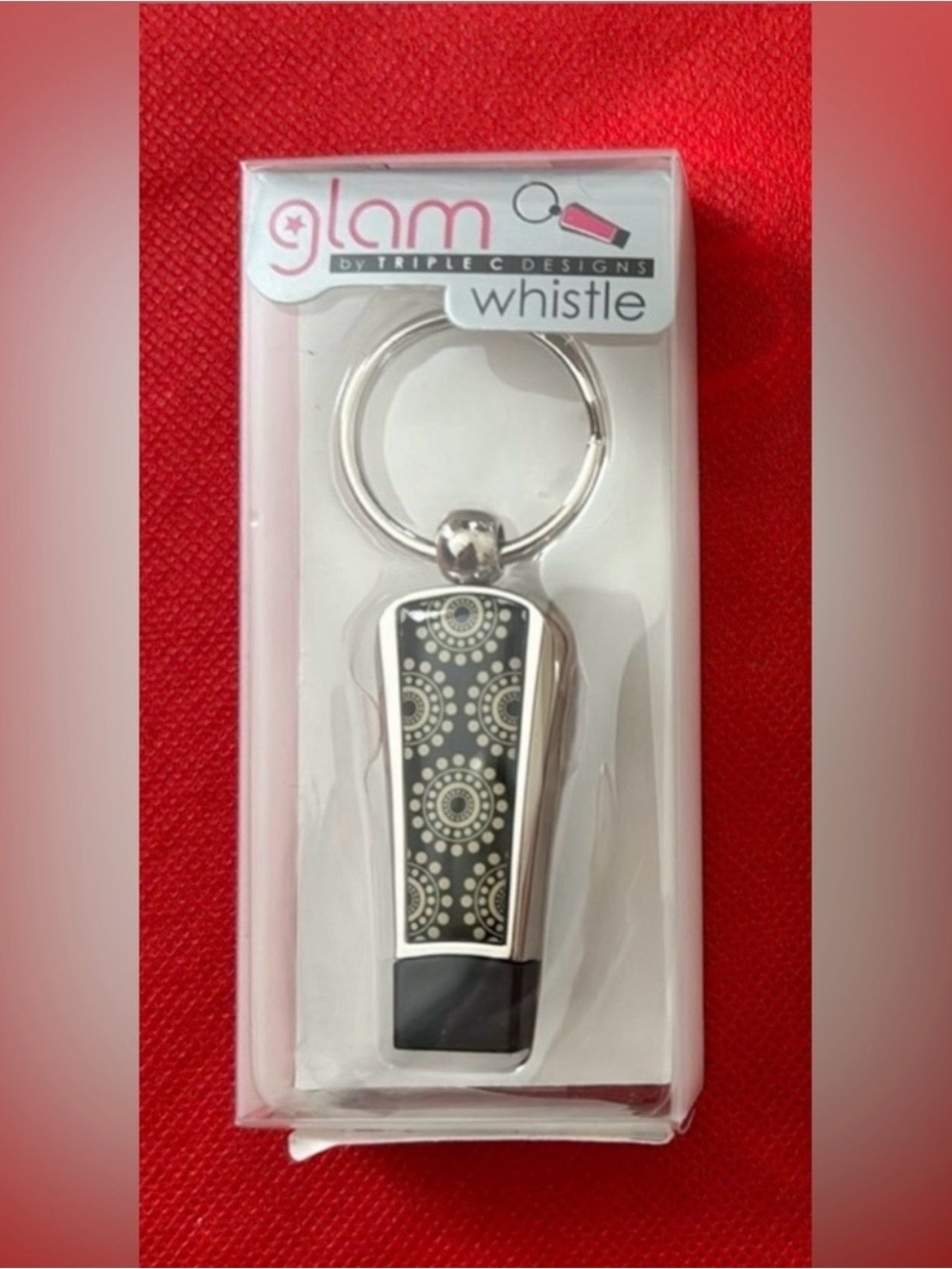 Glam Whistle Keychain by Triple C Design. NWT.